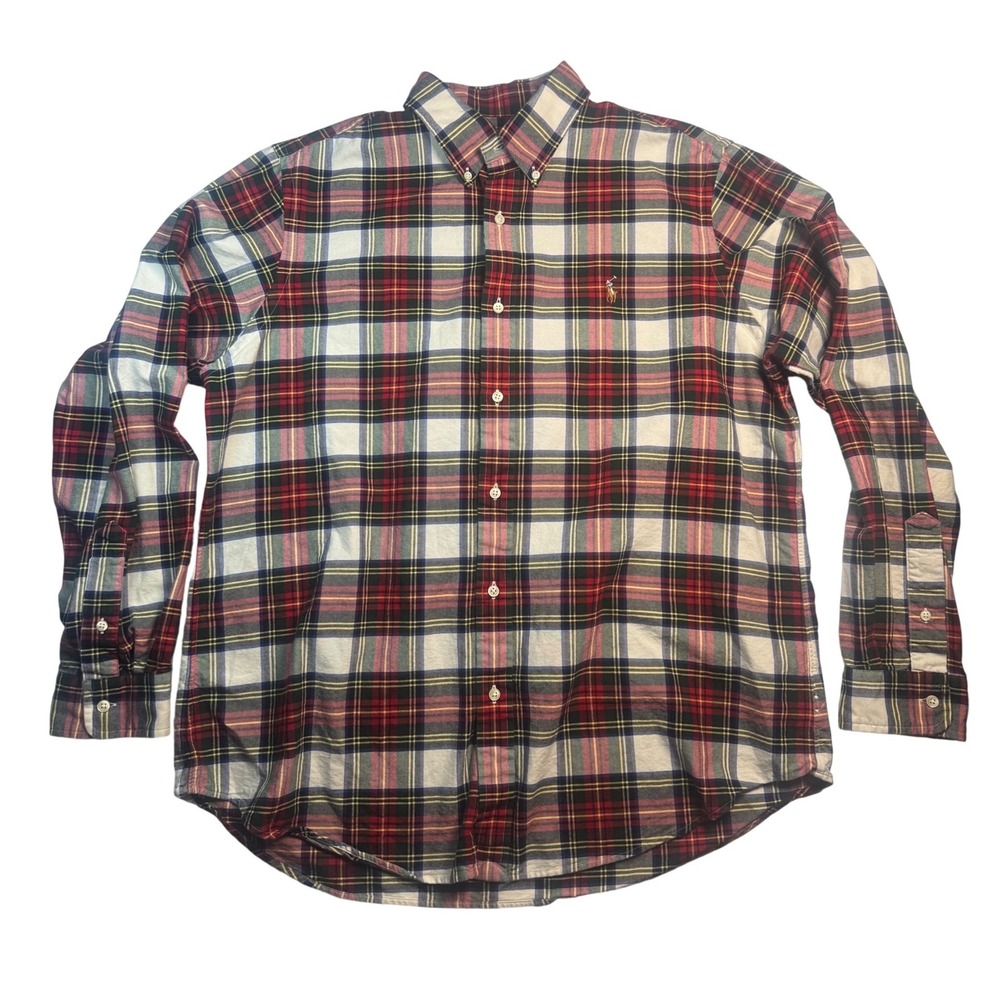 Ralph Lauren Classic Fit Plaid Long Sleeve Button Down Shirt Men's XL‎